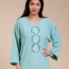 My Couture Caftan d'intérieur brodé – Réf 14301 – Vert d'eau