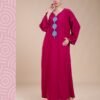 My Couture Caftan d'intérieur brodé – Réf 14301 – Framboise
