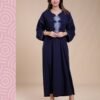My Couture Caftan d'intérieur brodé – Réf 14301 – Bleu marine