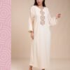 My Couture Caftan d'intérieur brodé – Réf 14301 – Écru