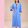 My Couture Caftan d'intérieur brodé – Réf 14535 – Bleu