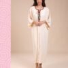 My Couture Caftan d'intérieur brodé – Réf 14535 – Écru