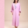 My Couture Caftan d'intérieur brodé – Réf 14535 – Rose