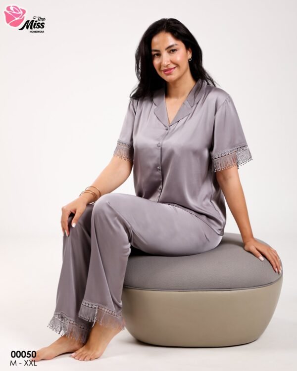 Rose Miss Pyjama satin – Réf 00050 – Gris