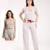 Rose Miss Pyjama 4 pièces – Réf 00143 – Gris