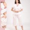 Rose Miss Pyjama pantacourt – Réf 00177 – Blanc