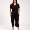 Rose Miss Pyjama pantacourt – Réf 00177 – Noir