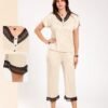 Rose Miss Pyjama pantacourt – Réf 00211 – Beige