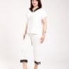 Rose Miss Pyjama pantacourt – Réf 00211 – Blanc