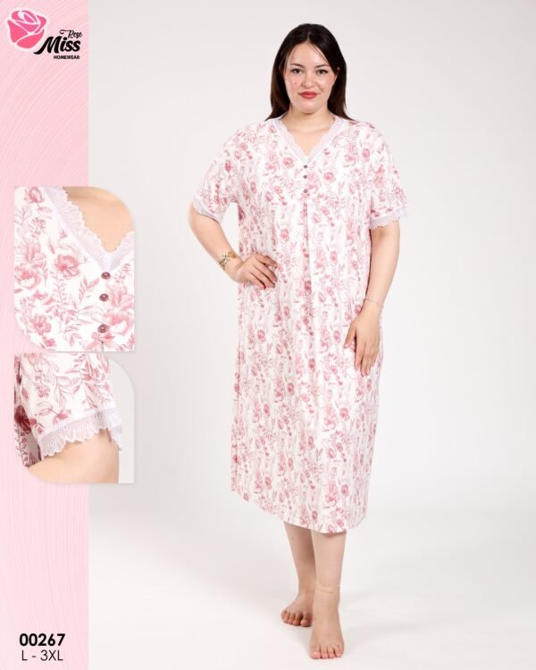 Rose Miss Chemise de nuit – Réf 00267 – Rose