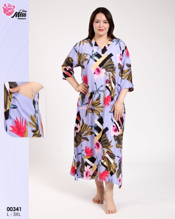 Rose Miss Robe d'intérieur longue – Réf 00341 – Lavande
