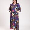 Rose Miss Robe d'intérieur longue – Réf 00341 – Bleu marine