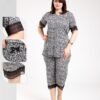 Rose Miss Pyjama pantacourt – Réf 00346 – Gris léopard