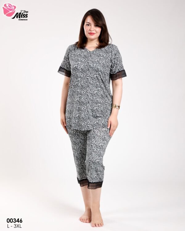Rose Miss Pyjama pantacourt – Réf 00346 – Gris vert