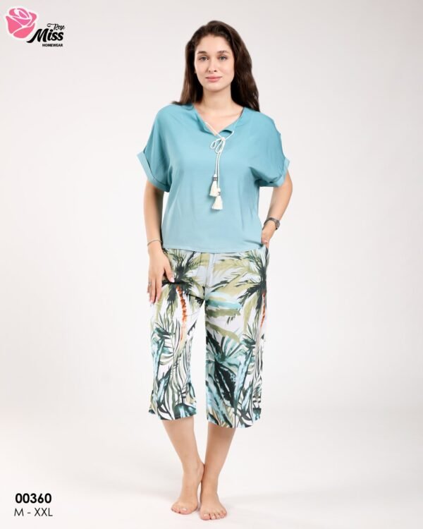 Rose Miss Ensemble pantacourt – Réf 00360 – Turquoise