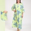 Rose Miss Robe d'intérieur longue – Réf 00375 – Vert anis
