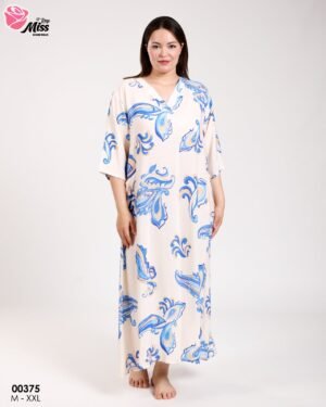 Rose Miss Robe d'intérieur longue – Réf 00375 – Écru
