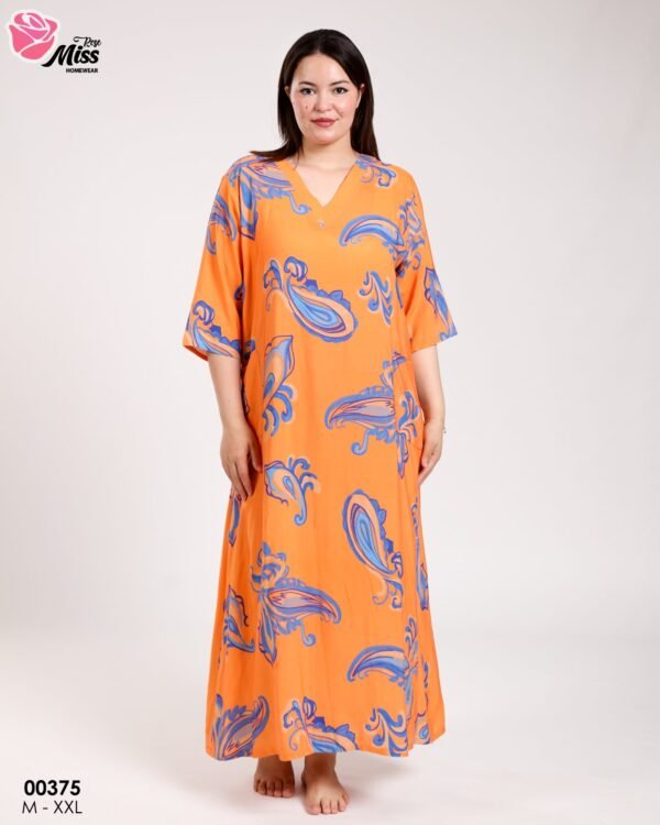 Rose Miss Robe d'intérieur longue – Réf 00375 – Orange