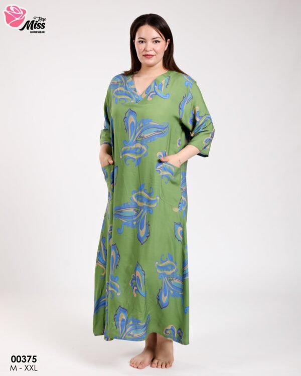 Rose Miss Robe d'intérieur longue – Réf 00375 – Vert