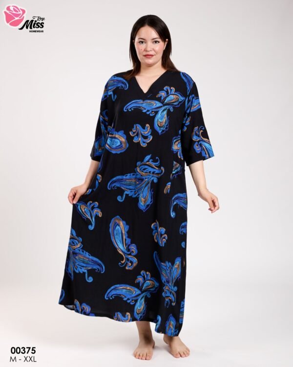 Rose Miss Robe d'intérieur longue – Réf 00375 – Noir