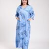 Rose Miss Robe d'intérieur longue – Réf 00375 – Bleu ciel