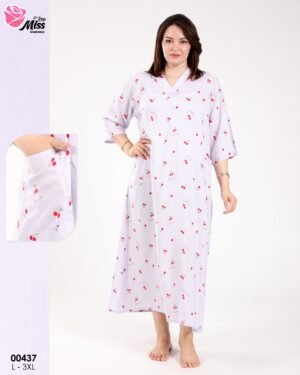 Rose Miss Robe d'intérieur longue – Réf 00437 – Lilas