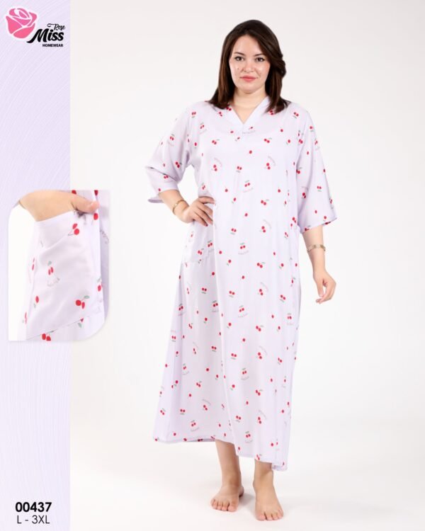 Rose Miss Robe d'intérieur longue – Réf 00437 – Lilas