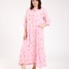 Rose Miss Robe d'intérieur longue – Réf 00437 – Rose
