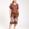 Rose Miss Ensemble pantacourt – Réf 00462 – Marron