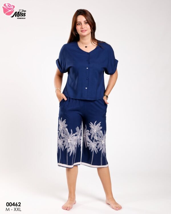Rose Miss Ensemble pantacourt – Réf 00462 – Bleu marine