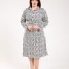 Rose Miss Robe de chambre boutonnée léopard – Réf 00521 – Blanc et noir