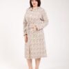 Rose Miss Robe de chambre boutonnée léopard – Réf 00521 – Blanc et beige