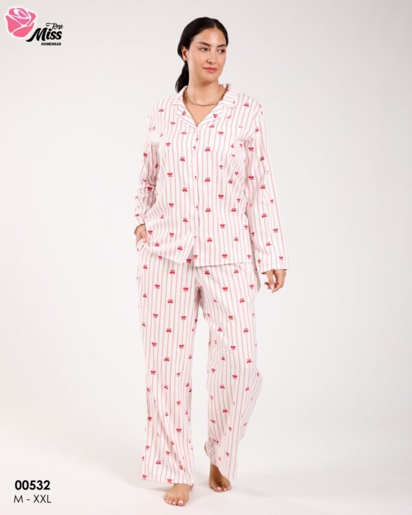Rose Miss Pyjama rayé – Réf 00532 – Rose