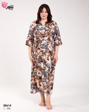 Rose Miss Robe d'intérieur longue – Réf 00614 – Camel