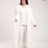 Rose Miss Pyjama 3 pièces avec robe de chambre – Réf 00656 – Écru
