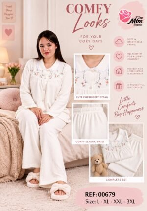 Rose Miss Pyjama – Réf 00679 – Écru