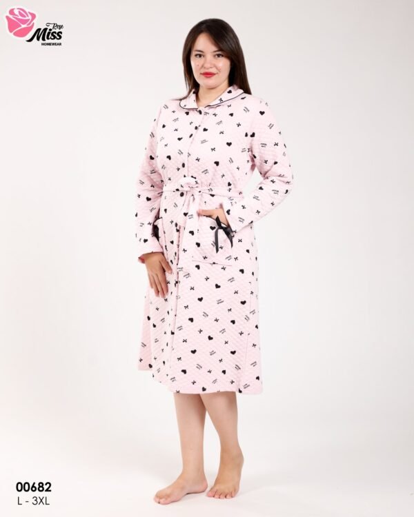 Rose Miss Robe de chambre – Réf 00682 – Rose