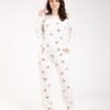 Rose Miss Pyjama – Réf 00735 – Blanc motif marron