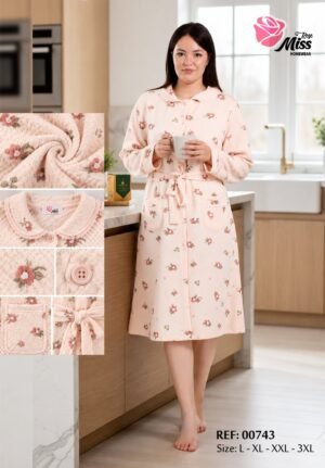Rose Miss Robe de chambre – Réf 00743 – Pêche