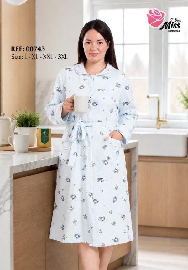 Rose Miss Robe de chambre – Réf 00743 – Bleu ciel