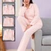 Rose Miss Pyjama boutonné imprimé – Réf 00750 – Rose pêche