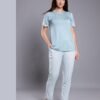Rose Miss Pyjama t-shirt brodé pantalon – Réf 11177 – Bleu ciel