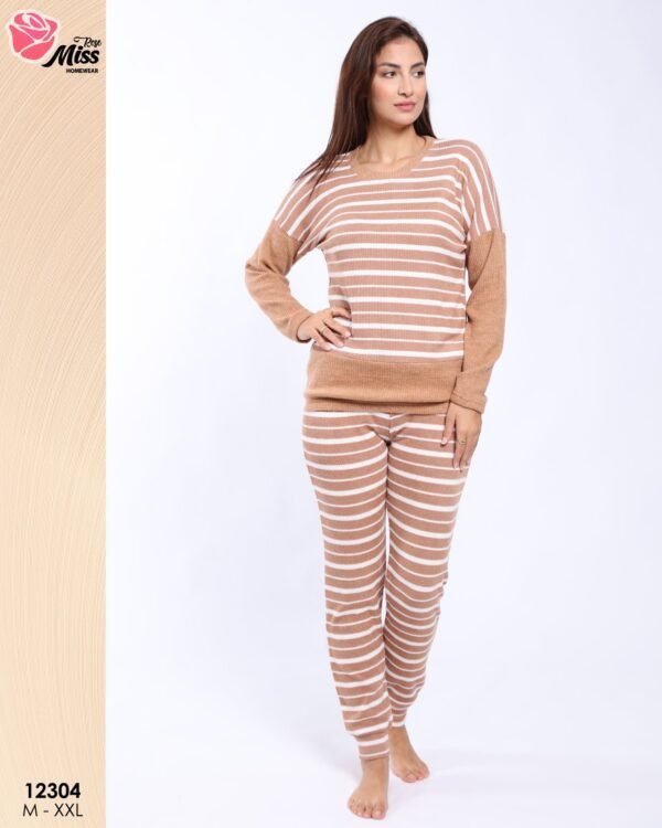 Rose Miss Pyjama rayé – Réf 12304 – Camel