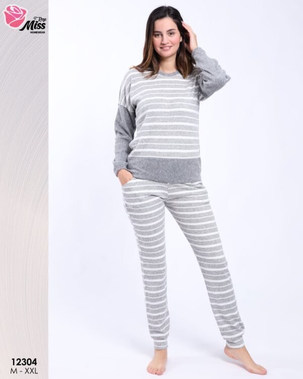 Rose Miss Pyjama rayé – Réf 12304 – Gris
