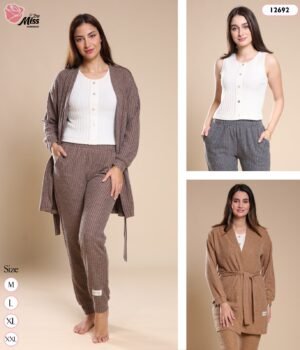 Rose Miss Ensemble tricot 3 pièces – Réf 12692 – Couleurs assorties