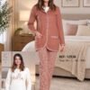 Rose Miss Pyjama 3 pièces avec veste – Réf 12938 – Brique