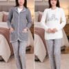 Rose Miss Pyjama 3 pièces avec veste – Réf 12938 – Gris