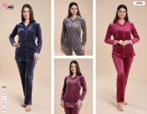 Rose Miss Pyjama velours – Réf 12978 – Couleurs assorties