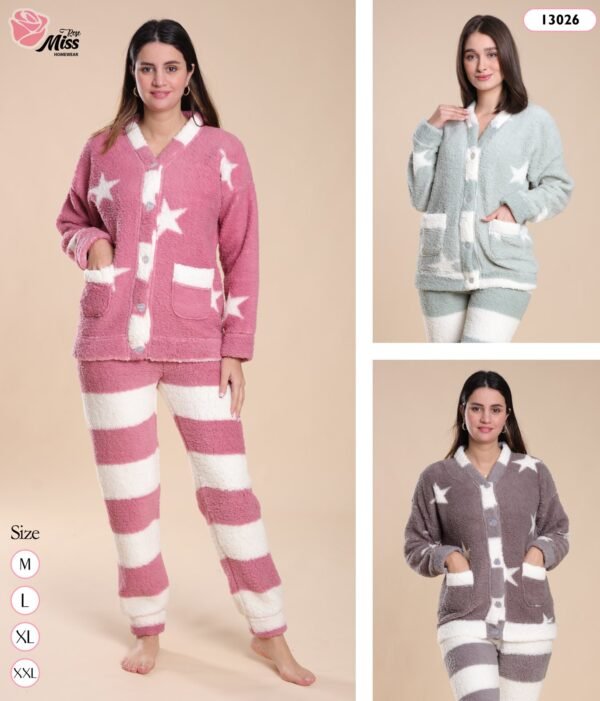 Rose Miss Pyjama polaire – Réf 13026 – Couleurs assorties