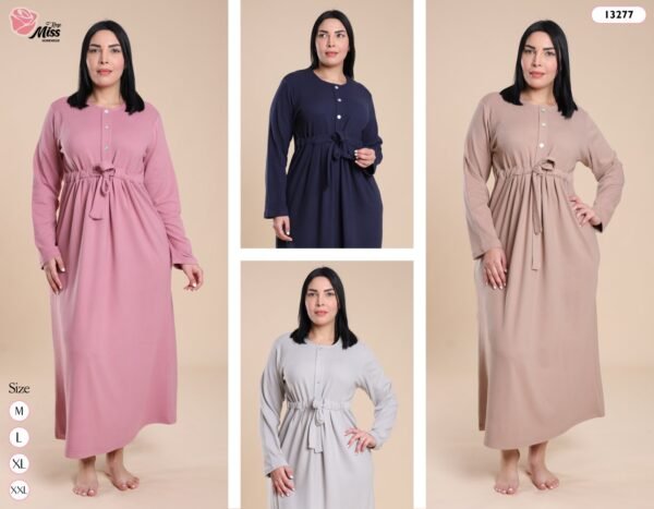 Rose Miss Robe d'intérieur longue – Réf 13277 – Couleurs assorties